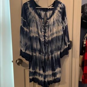 Blue tie dye romper